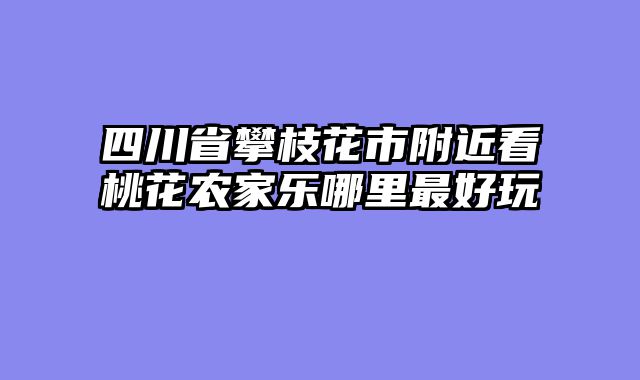 四川省攀枝花市附近看桃花农家乐哪里最好玩
