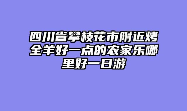四川省攀枝花市附近烤全羊好一点的农家乐哪里好一日游