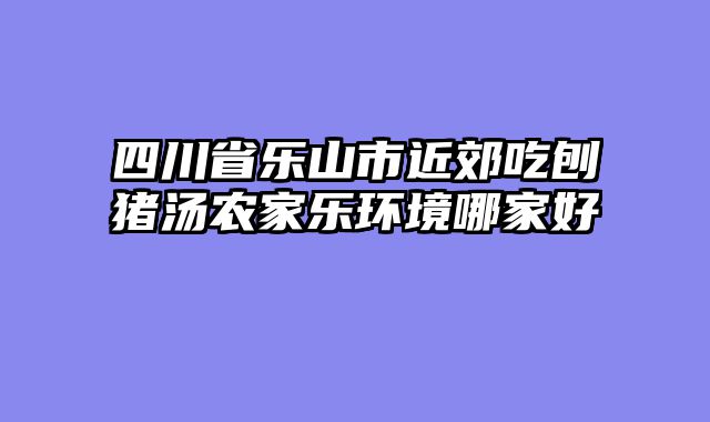 四川省乐山市近郊吃刨猪汤农家乐环境哪家好