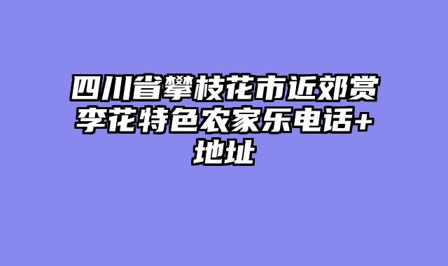四川省攀枝花市近郊赏李花特色农家乐电话+地址