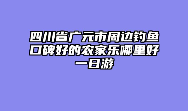 四川省广元市周边钓鱼口碑好的农家乐哪里好一日游