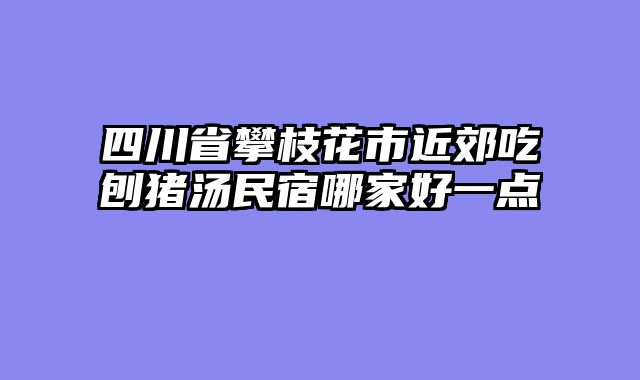四川省攀枝花市近郊吃刨猪汤民宿哪家好一点