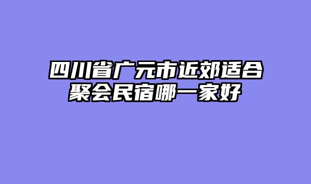 四川省广元市近郊适合聚会民宿哪一家好