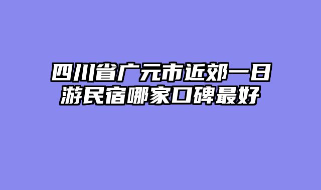 四川省广元市近郊一日游民宿哪家口碑最好