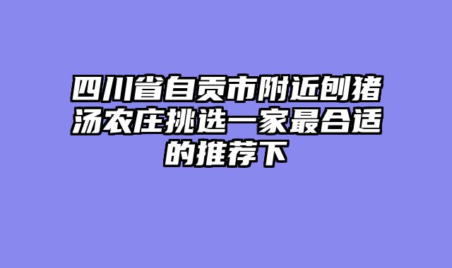 四川省自贡市附近刨猪汤农庄挑选一家最合适的推荐下