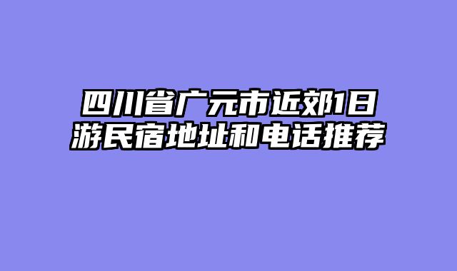 四川省广元市近郊1日游民宿地址和电话推荐