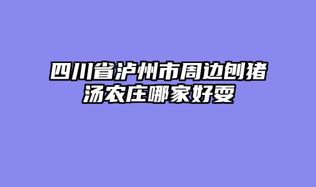 四川省泸州市周边刨猪汤农庄哪家好耍