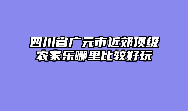 四川省广元市近郊顶级农家乐哪里比较好玩