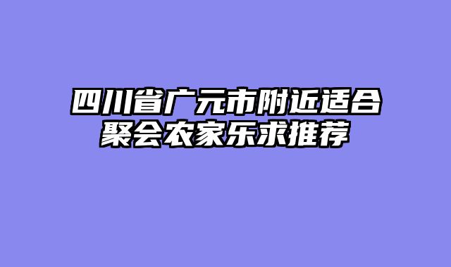 四川省广元市附近适合聚会农家乐求推荐