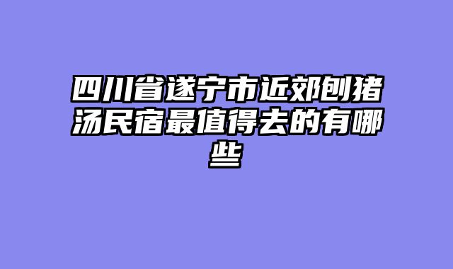 四川省遂宁市近郊刨猪汤民宿最值得去的有哪些