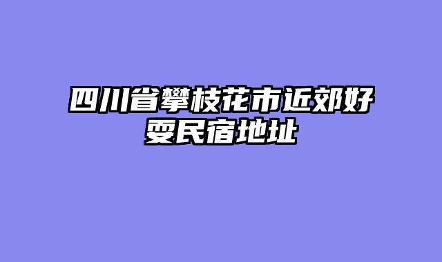 四川省攀枝花市近郊好耍民宿地址