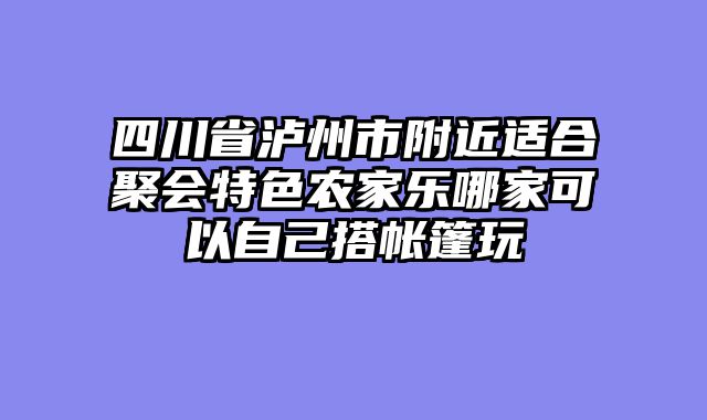 四川省泸州市附近适合聚会特色农家乐哪家可以自己搭帐篷玩