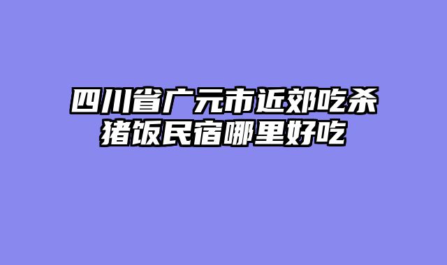 四川省广元市近郊吃杀猪饭民宿哪里好吃