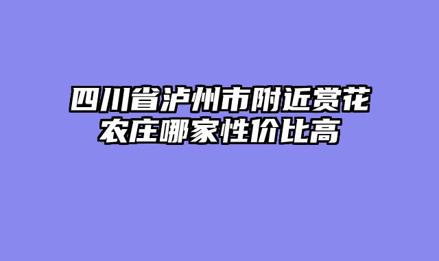 四川省泸州市附近赏花农庄哪家性价比高
