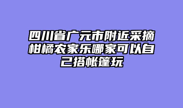 四川省广元市附近采摘柑橘农家乐哪家可以自己搭帐篷玩