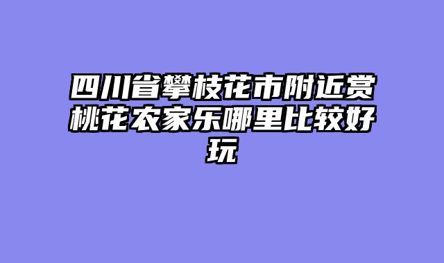 四川省攀枝花市附近赏桃花农家乐哪里比较好玩