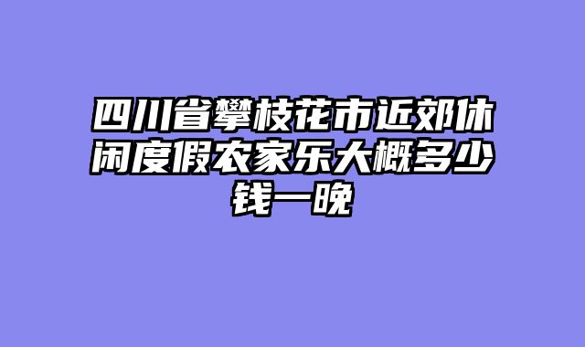 四川省攀枝花市近郊休闲度假农家乐大概多少钱一晚