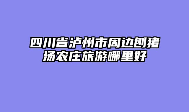 四川省泸州市周边刨猪汤农庄旅游哪里好