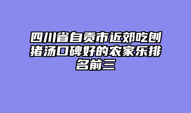 四川省自贡市近郊吃刨猪汤口碑好的农家乐排名前三