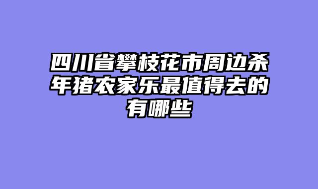 四川省攀枝花市周边杀年猪农家乐最值得去的有哪些