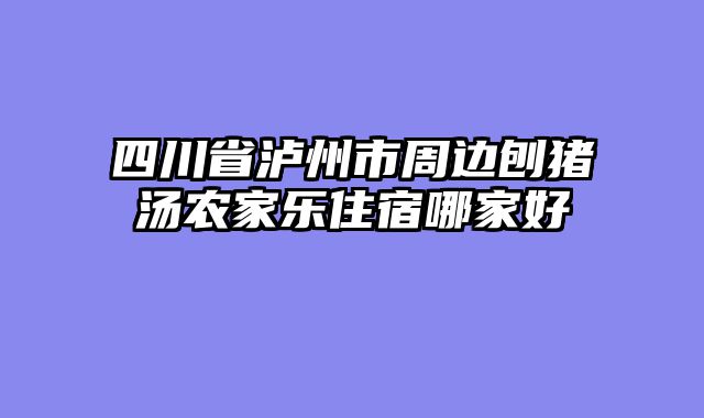 四川省泸州市周边刨猪汤农家乐住宿哪家好