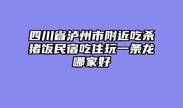 四川省泸州市附近吃杀猪饭民宿吃住玩一条龙哪家好
