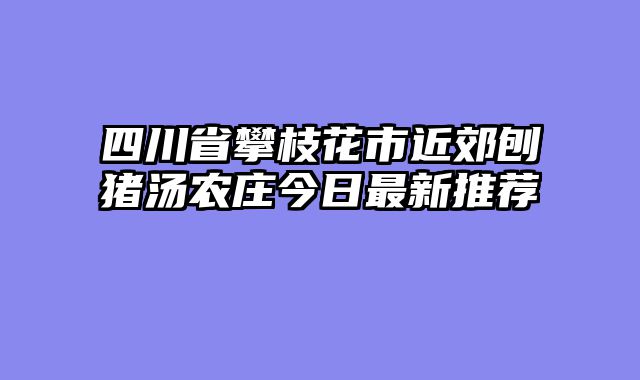 四川省攀枝花市近郊刨猪汤农庄今日最新推荐