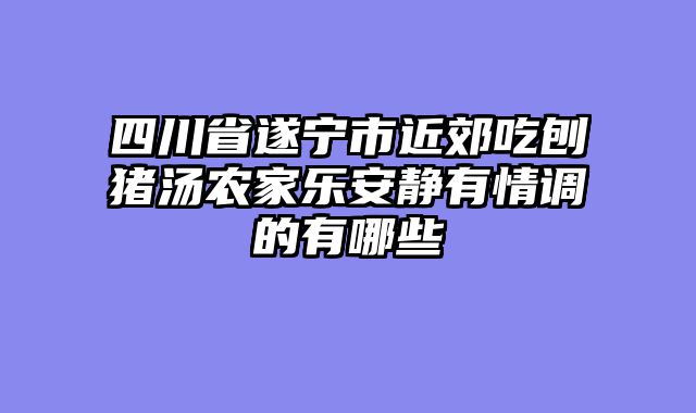 四川省遂宁市近郊吃刨猪汤农家乐安静有情调的有哪些