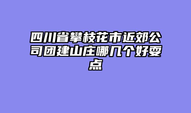 四川省攀枝花市近郊公司团建山庄哪几个好耍点