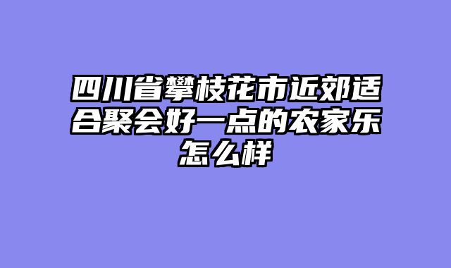 四川省攀枝花市近郊适合聚会好一点的农家乐怎么样
