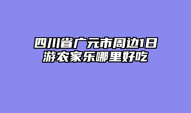 四川省广元市周边1日游农家乐哪里好吃
