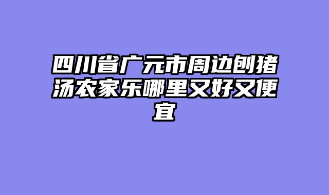 四川省广元市周边刨猪汤农家乐哪里又好又便宜