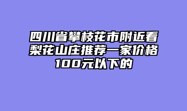 四川省攀枝花市附近看梨花山庄推荐一家价格100元以下的