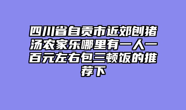 四川省自贡市近郊刨猪汤农家乐哪里有一人一百元左右包三顿饭的推荐下