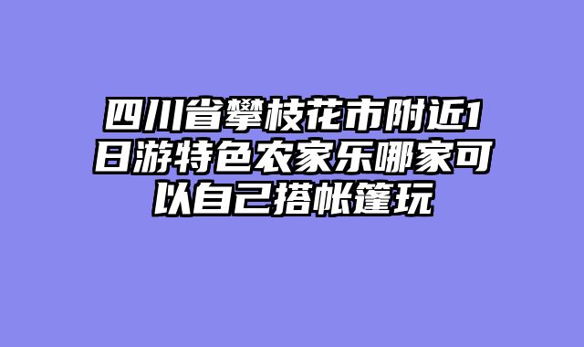 四川省攀枝花市附近1日游特色农家乐哪家可以自己搭帐篷玩