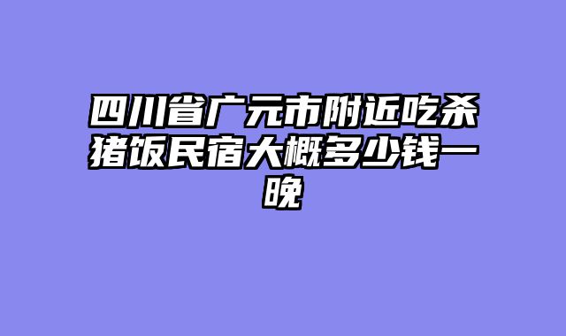 四川省广元市附近吃杀猪饭民宿大概多少钱一晚