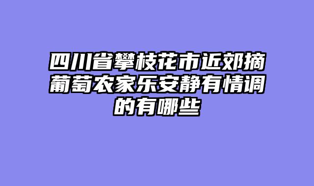 四川省攀枝花市近郊摘葡萄农家乐安静有情调的有哪些