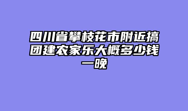 四川省攀枝花市附近搞团建农家乐大概多少钱一晚