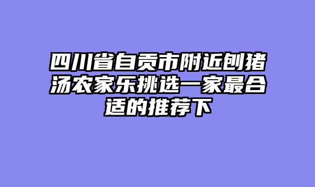四川省自贡市附近刨猪汤农家乐挑选一家最合适的推荐下