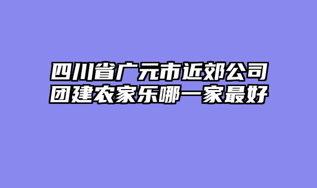 四川省广元市近郊公司团建农家乐哪一家最好