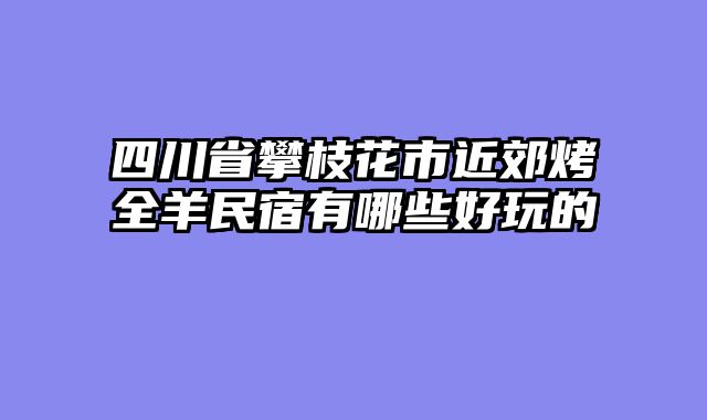 四川省攀枝花市近郊烤全羊民宿有哪些好玩的
