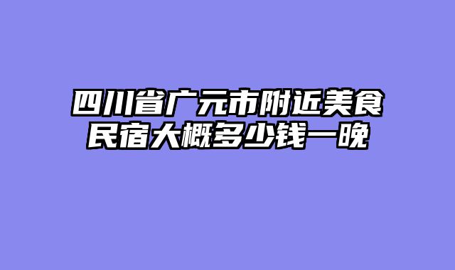四川省广元市附近美食民宿大概多少钱一晚