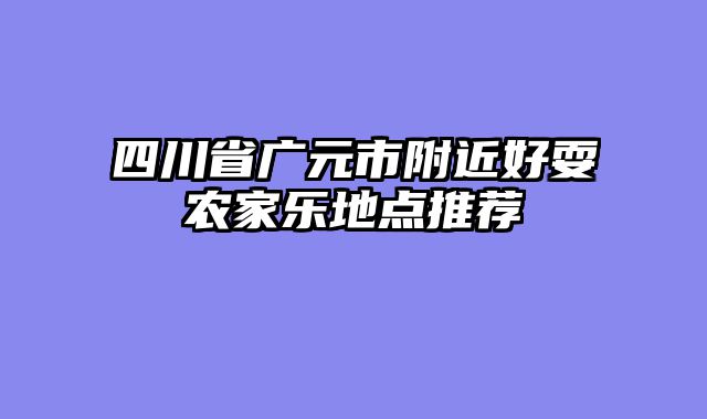 四川省广元市附近好耍农家乐地点推荐