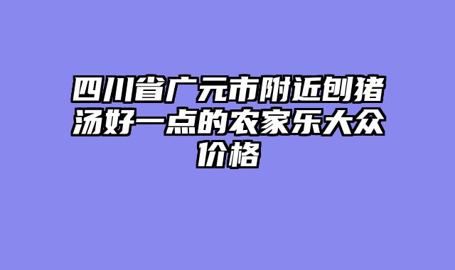 四川省广元市附近刨猪汤好一点的农家乐大众价格