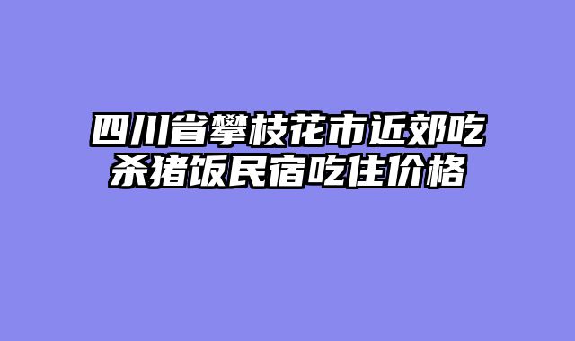 四川省攀枝花市近郊吃杀猪饭民宿吃住价格