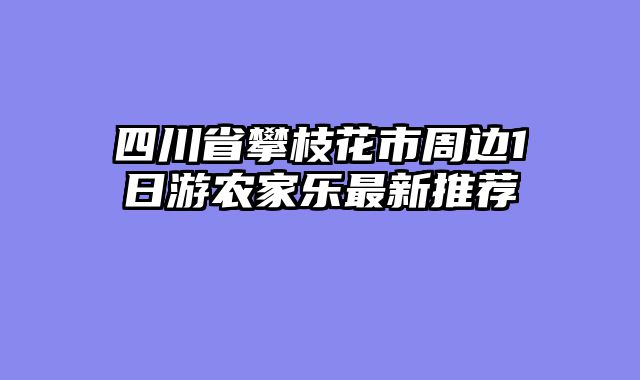 四川省攀枝花市周边1日游农家乐最新推荐