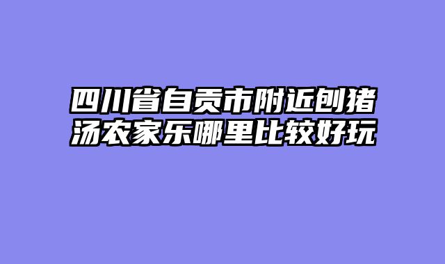 四川省自贡市附近刨猪汤农家乐哪里比较好玩