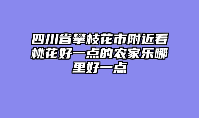 四川省攀枝花市附近看桃花好一点的农家乐哪里好一点