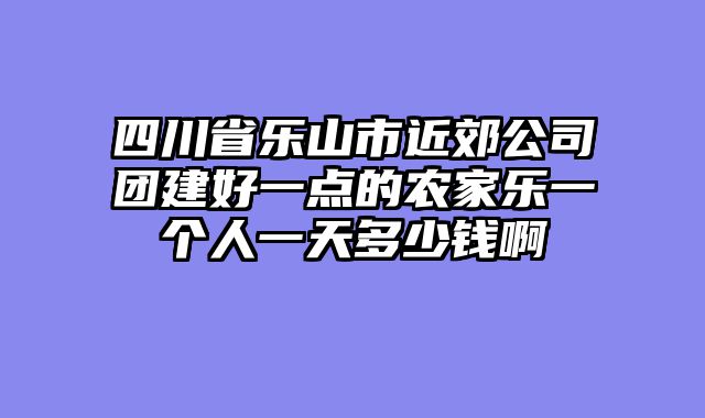 四川省乐山市近郊公司团建好一点的农家乐一个人一天多少钱啊
