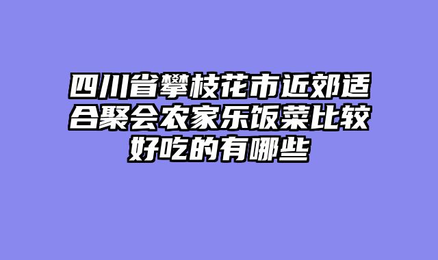 四川省攀枝花市近郊适合聚会农家乐饭菜比较好吃的有哪些